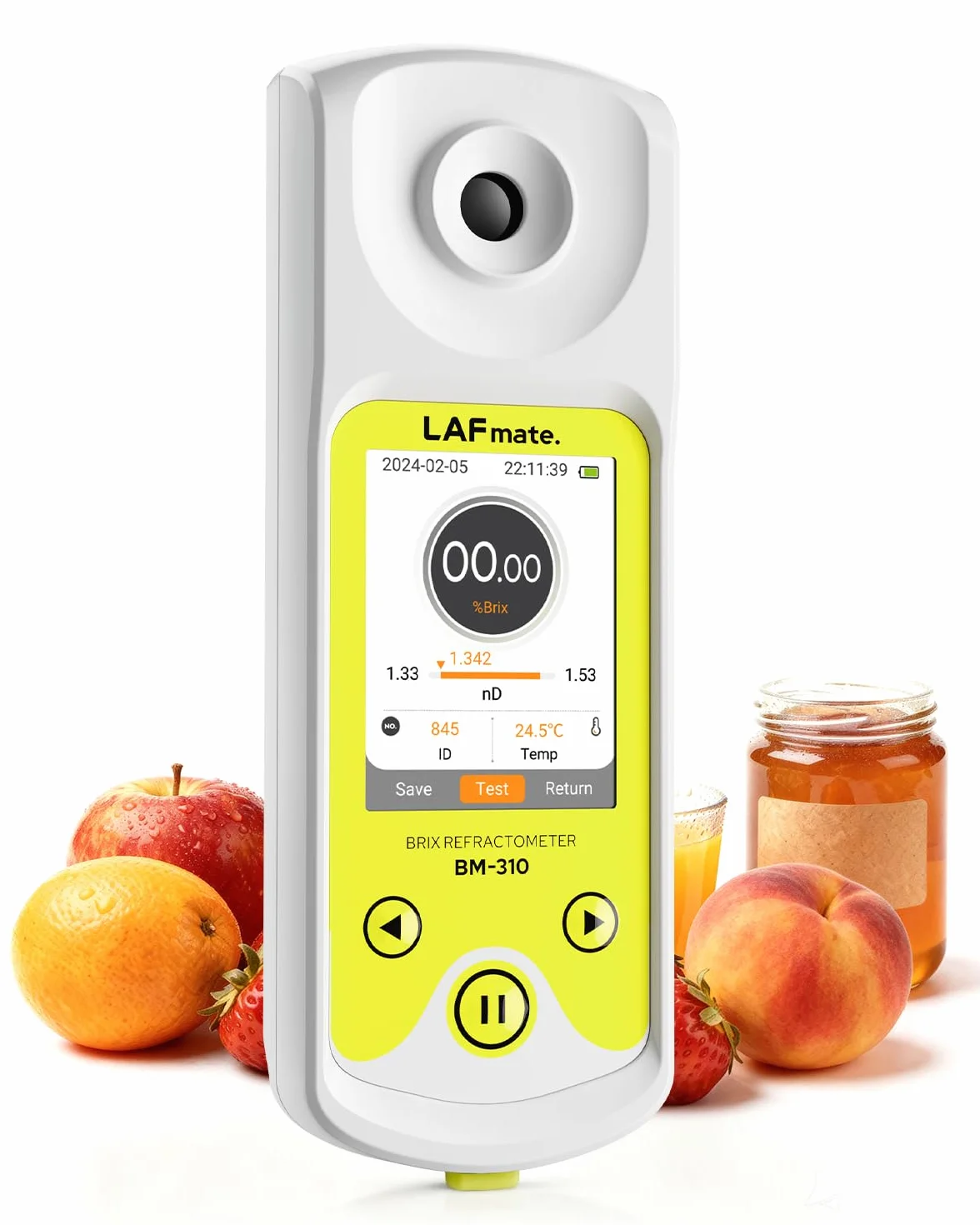 Refratómetro digital Brix con ATC para Zumo de Café, Miel, Jarabe de Arce, Medidor de Brix 0-95% Refractometro para la Elaboración de Vino y Cerveza Casera