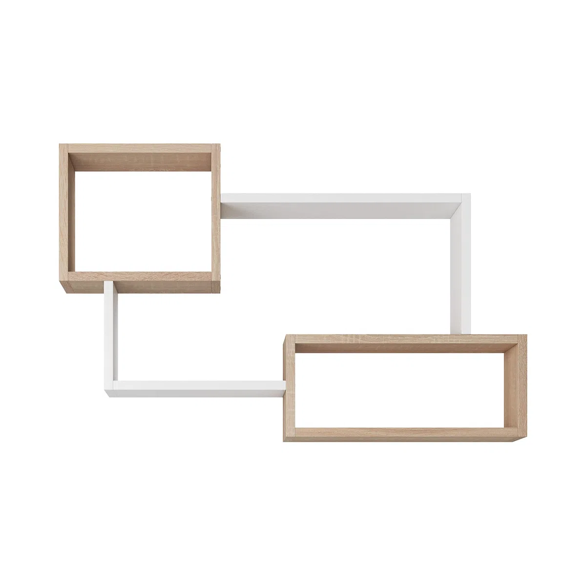 PIASKI Estantería de Pared Trio Cinco, Estante de Pared, estantería Flotante, estantería Colgante, Distintos Colores (Blanco/Sonoma)