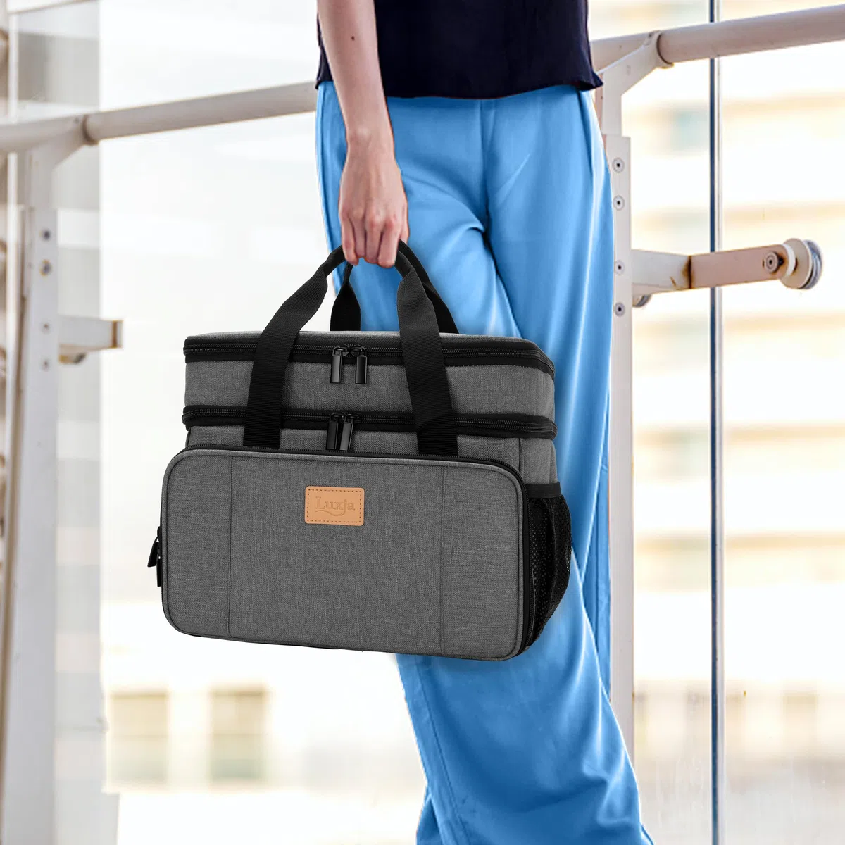 Luxja Bolsa para Costura Grande, Bolsa Organizadora de Costura con Bolsillos Variados para Suministros de Costura y Manualidades (Solo Bolsa)