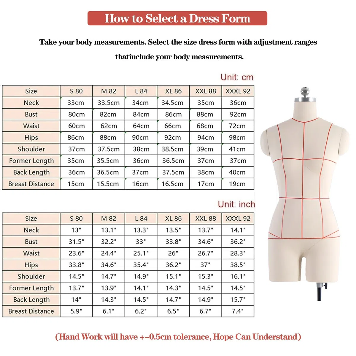 Maniquí ajustable de medio cuerpo de espuma suave con forma de vestido, alfileres insertables para confección de modelo femenino, maniquí de sastre,Withoutarms-XL-Model86