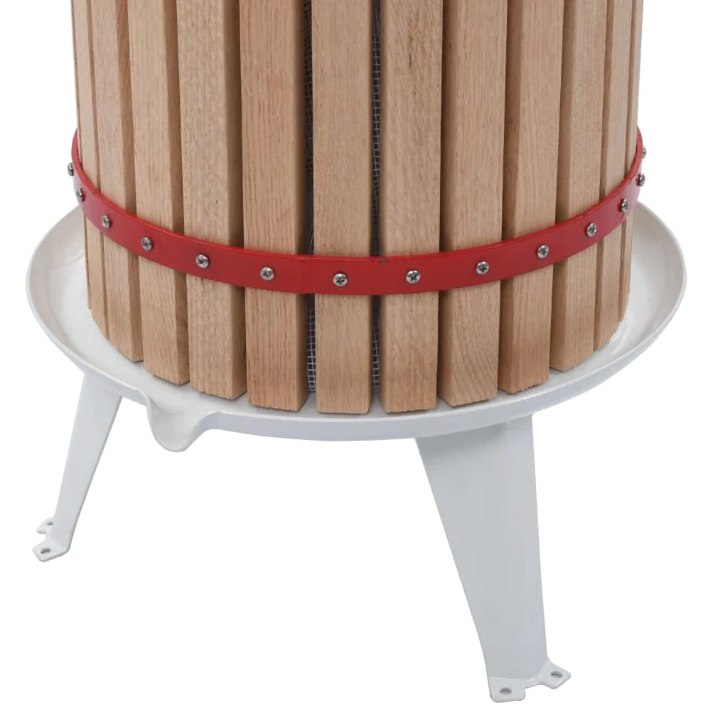 vidaXL Prensa de Vino y Fruta Mosto con Paño de Tela Utensilios Accesorios Cocina Comedor Bar Casa Hogar Menaje Preparación 24 L Madera Roble