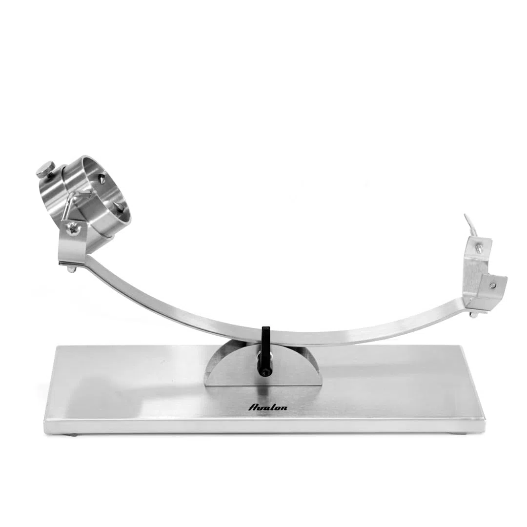 Avalon Jamonero basculante con Cabezal Giratorio de Acero Inoxidable, Soporte para Jamón, Plateado, 50 x 18 x 20,5 cm