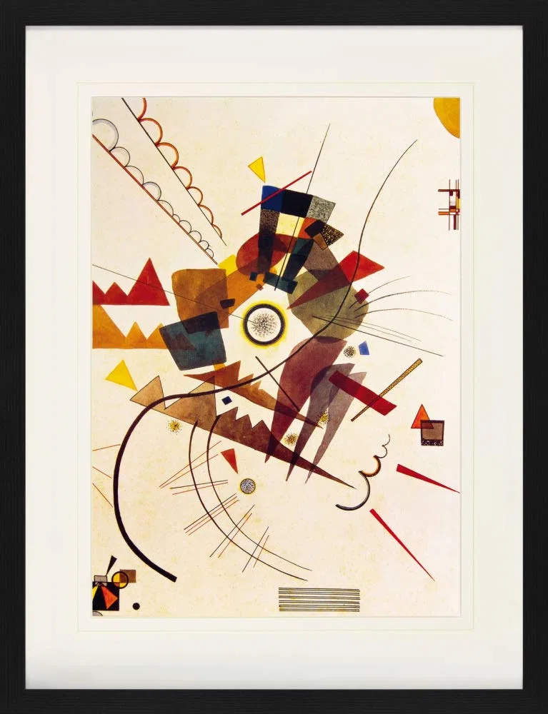 1art1 Vassili Kandinsky Póster Rotonda, 1924 Cuadro Enmarcado con Fine Passepartout | Cuadros De Pared | En Un Marco De Imagen 80x60 cm