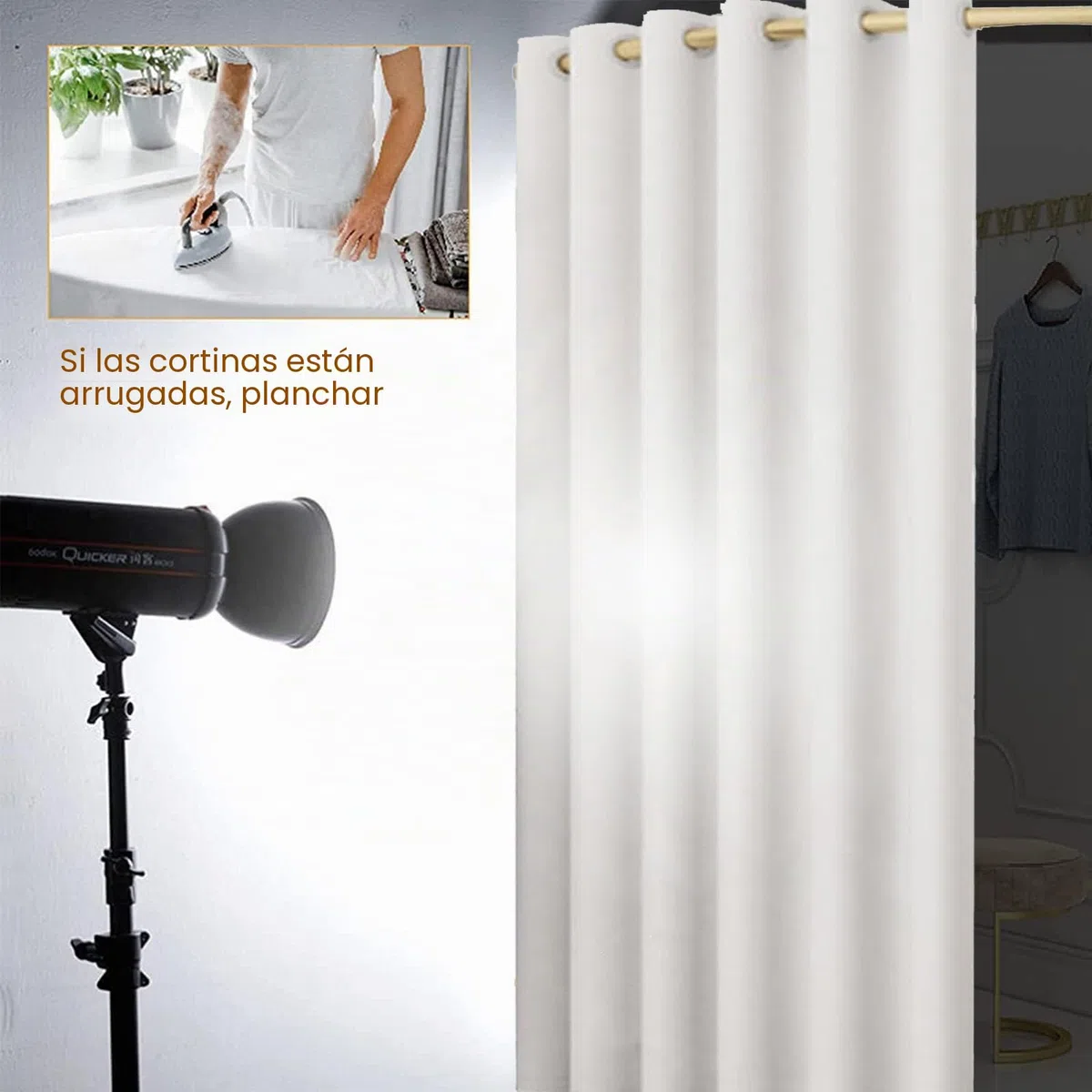 Vestidor para Tienda de Ropa de 100 cm - Utilizado en Centro Comercial y Oficina, Protección de Privacidad y Divisor de Habitaciones, Incluye Cortina de Sombreado y Barra Colgante