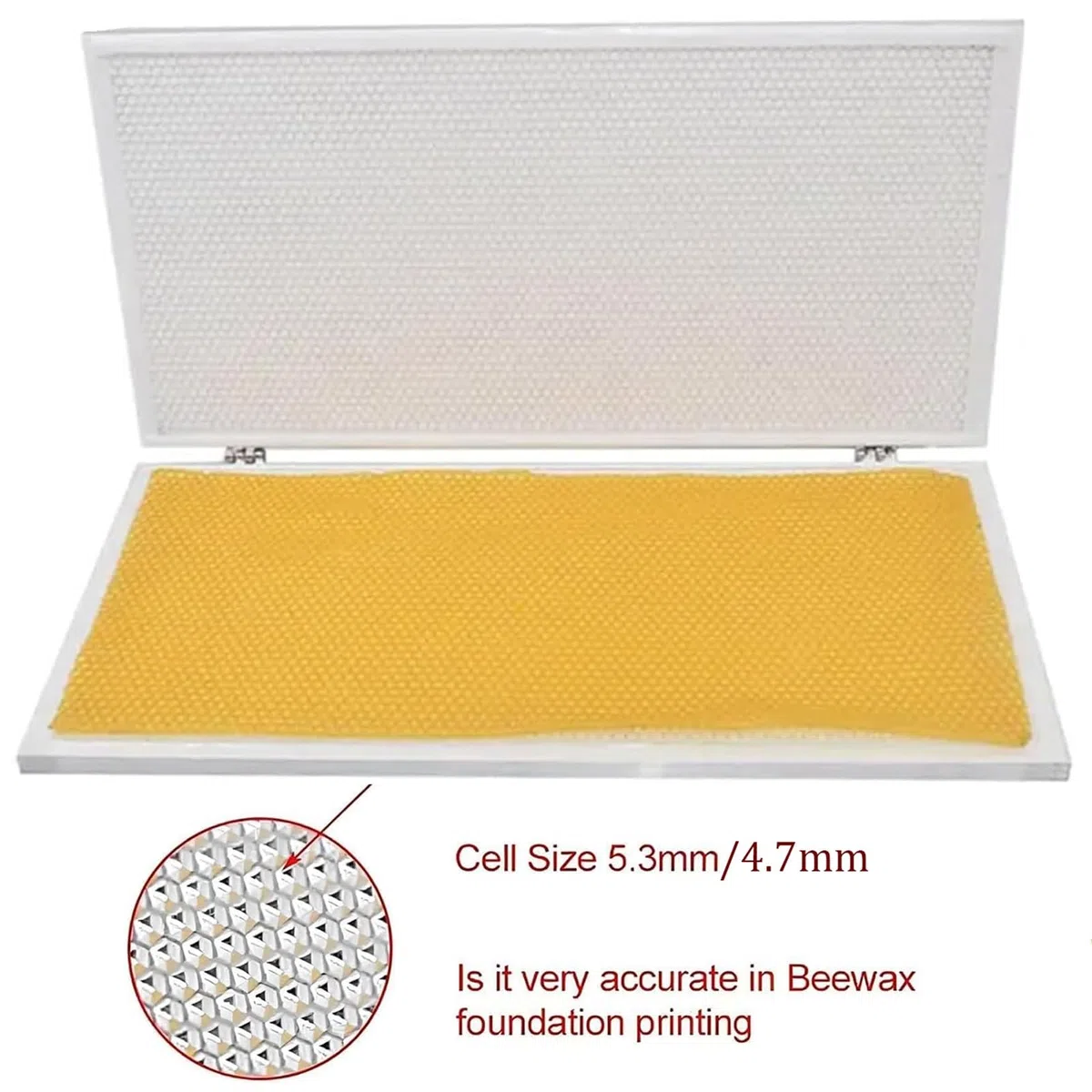 Máquina de fundición de láminas de Cera de Abejas, Molde de estampación de Cera de Abejas de 220 x 420 mm, Herramienta de prensado de Base de Peine de aleación de Aluminio de 4,7 mm/5,3 mm(4.7mm)