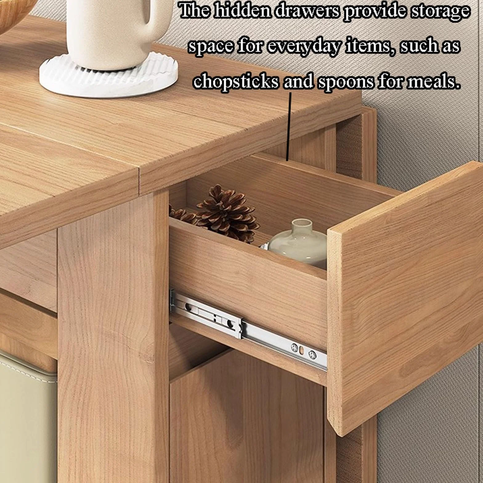 Genérico Juego de Mesa de Comedor Plegable con 4 sillas. Las sillas se Pueden Guardar Dentro de la Mesa. con Patas Ajustables. Fácil Montaje. Ahorra Espacio. Ideal para el Comedor o la Cocina