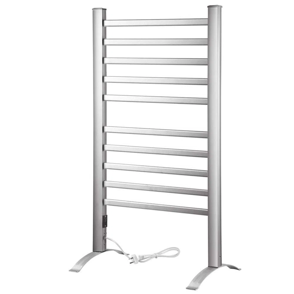 Bakaji 2832768 Radiador Toallero Eléctrico Bajo Consumo Aluminio, 10 elementos, 2en1 suelo o pared