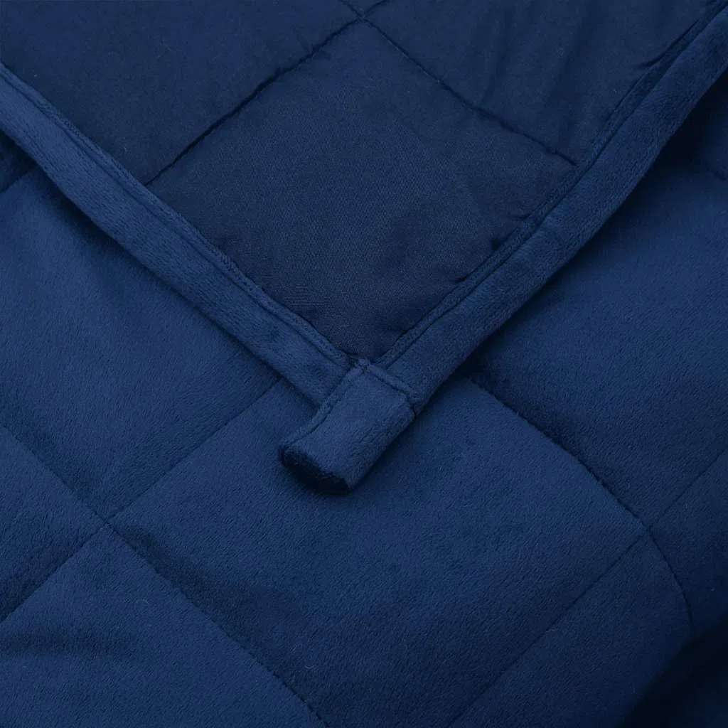 vidaXL Manta con Peso Tela Azul 200x225 cm 13 kg, Manta, Manta de edredón, Manta calmante, Ropa de Cama, Manta con Peso para la ansiedad