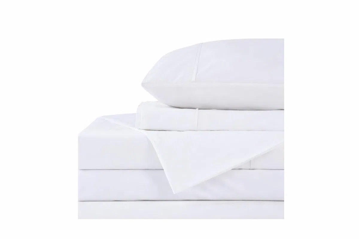 Jomy Juego de sabanas 150 x 190/200 cm Algodon Egipcio DE 300 Hilos Blanco Juego Cama sábana encimera + 2 Fundas de Almohada 50 x75 + sábana Bajera Ajustable 100% Algodon Egipcio Blanco Saten.