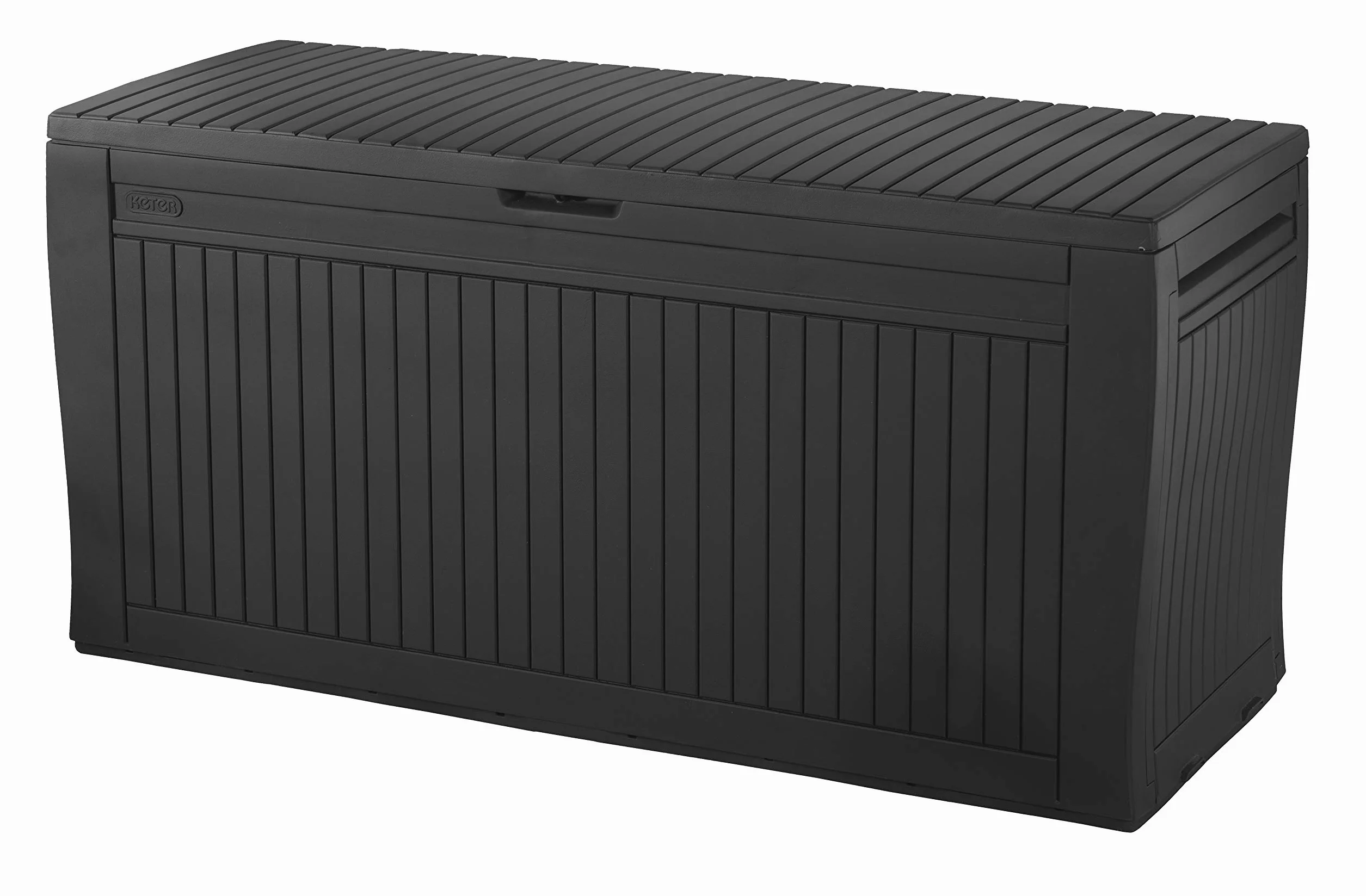 Keter Comfy - Baúl de resina de 270 L, color grafito, 116,7 x 54,6 x 8,6 cm