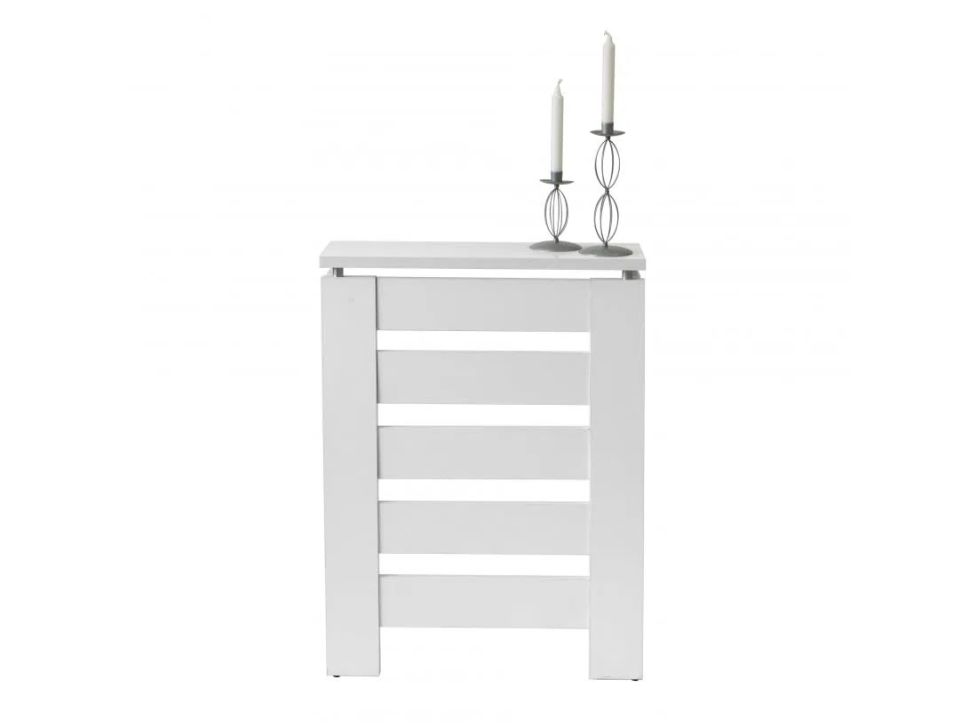 D&J Muebles Kit Cubre Radiador Blanco 60cm Moderno Hércules | Mueble Decorativo de Madera con Listones | Oculta Radiador con Fácil Montaje | (60cm - 90cm - 120cm) 60x83,5x19,5