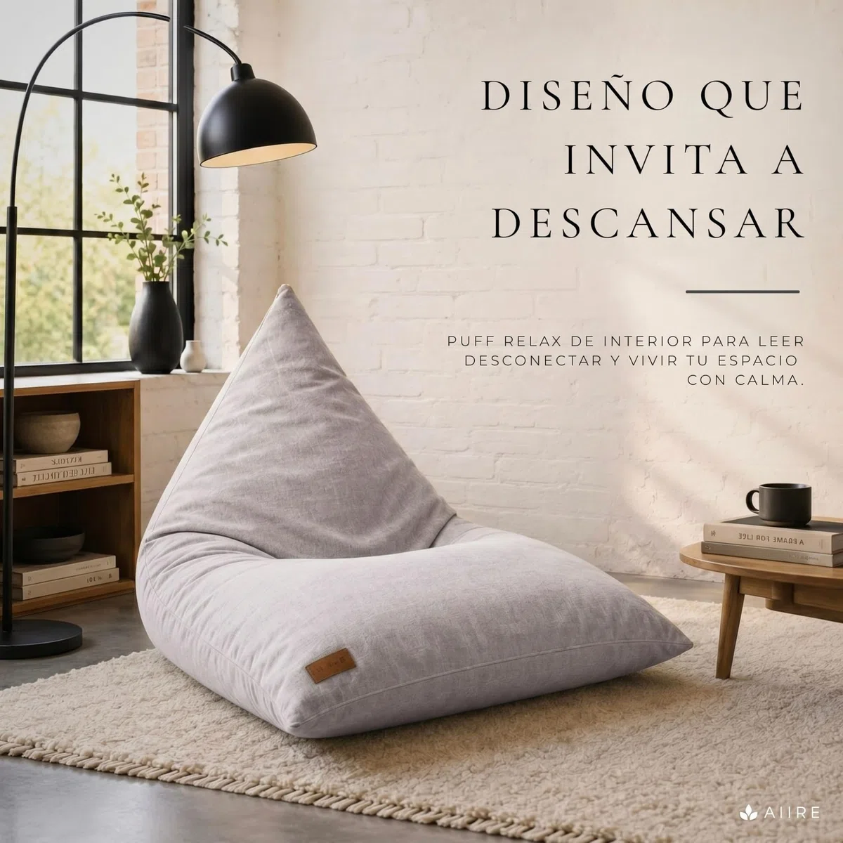 Aiire Puff con Relleno Incluido Moderno - Puf Salon XXL de Diseño para Adulto o Juvenil - Funda Desenfundable y Lavable - Puffs Infantiles XXL - Bean Bag Chair Gamer Gigante