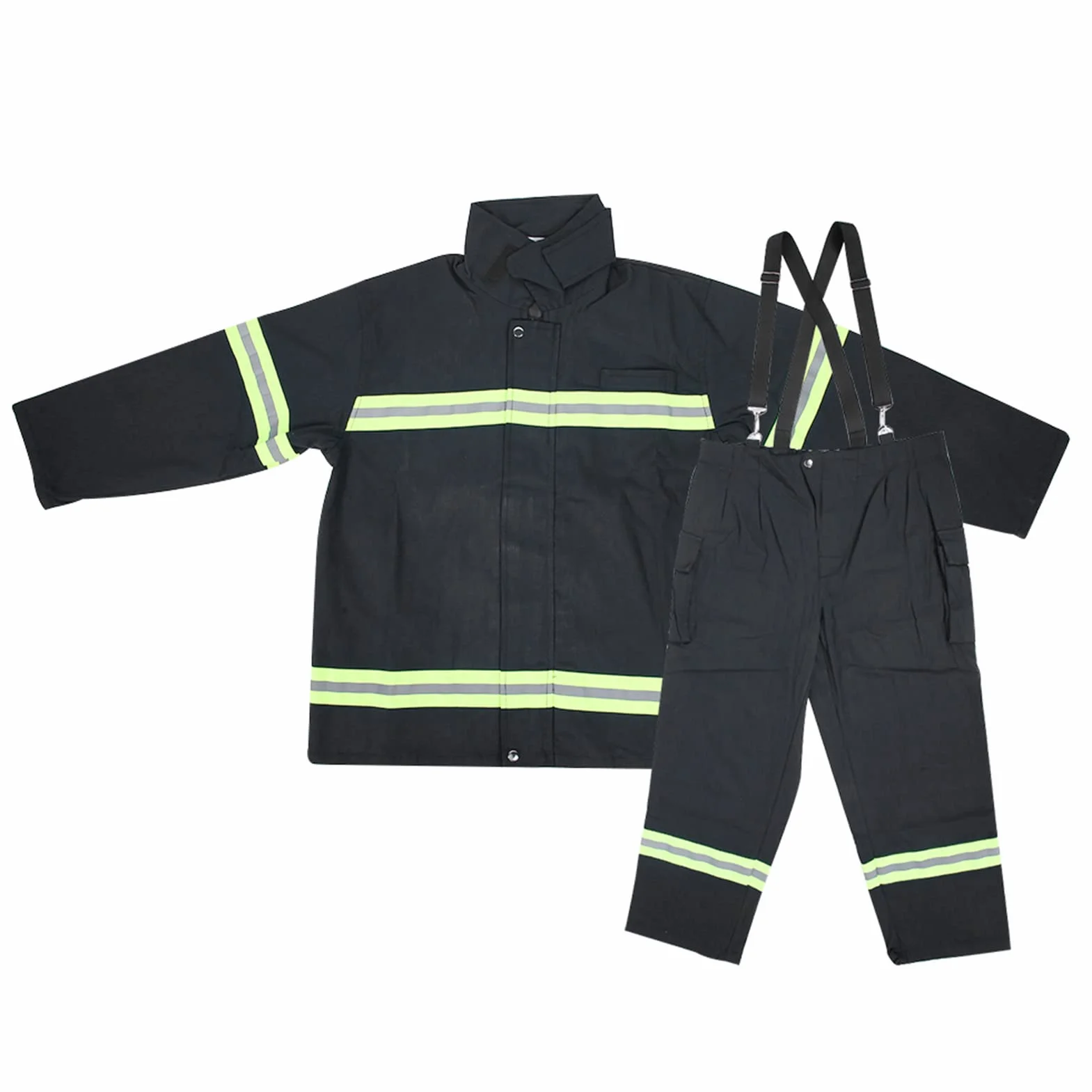 SYH&AQYE Traje Ignífugo, Ropa Ignífuga, Pantalones de Abrigo Reflectantes de Protección para Bomberos, Ignífugo, Antiácido, Antiestático, Ignífugo, Resistente al Calor(XXL)