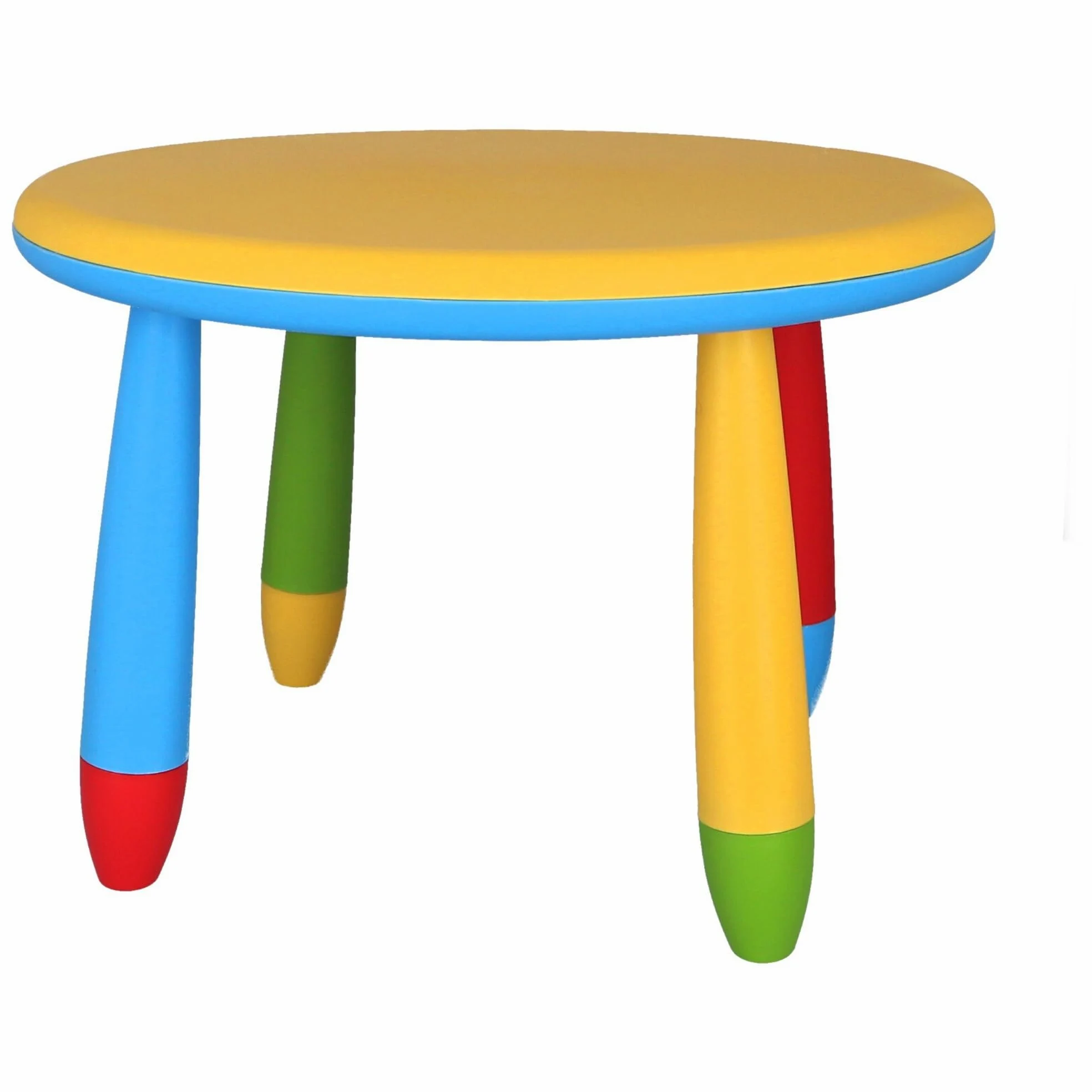 Aranaz Mesita Infantil Redonda Amarilla, Multifuncional, diseño Moderno, 70x48 cm, Fabricada en plástico, Resistente, jardín o terraza