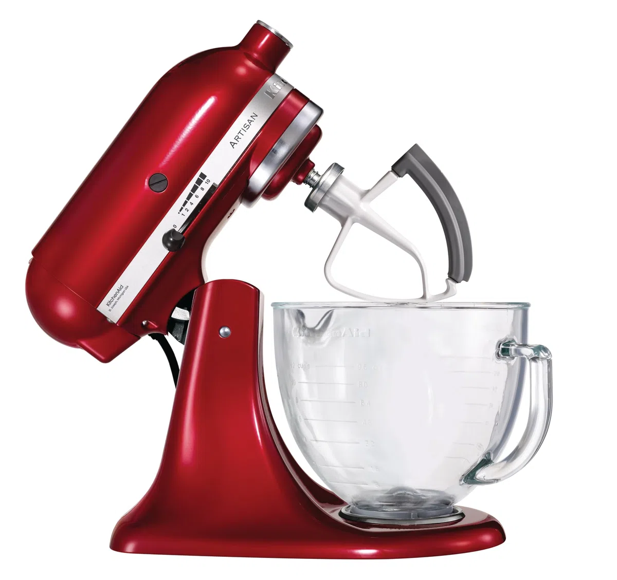 KitchenAid Pala Flexible para Robots de Cabeza Basculante 4.3L y 4.7L, Metal Recubierto con Borde de Silicona Flexible, Accesorio Rascador
