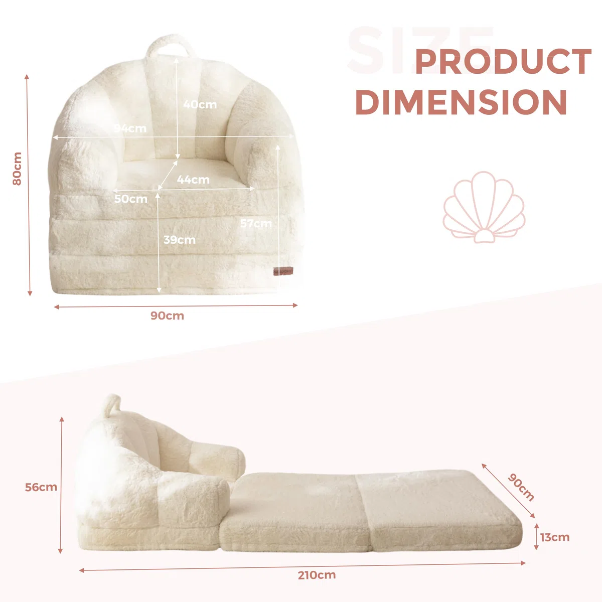 MAXYOYO Sofá Cama Plegable, Cómodo Tapizado de Piel Sintética, Sofá Convertible de Suelo con Asa, Sillón Puf Individual para Adultos, Sillón Cama para Sala de Estar o Dormitorio | Sofá convertible de piel sintética con asa para adultos, para sala de estar