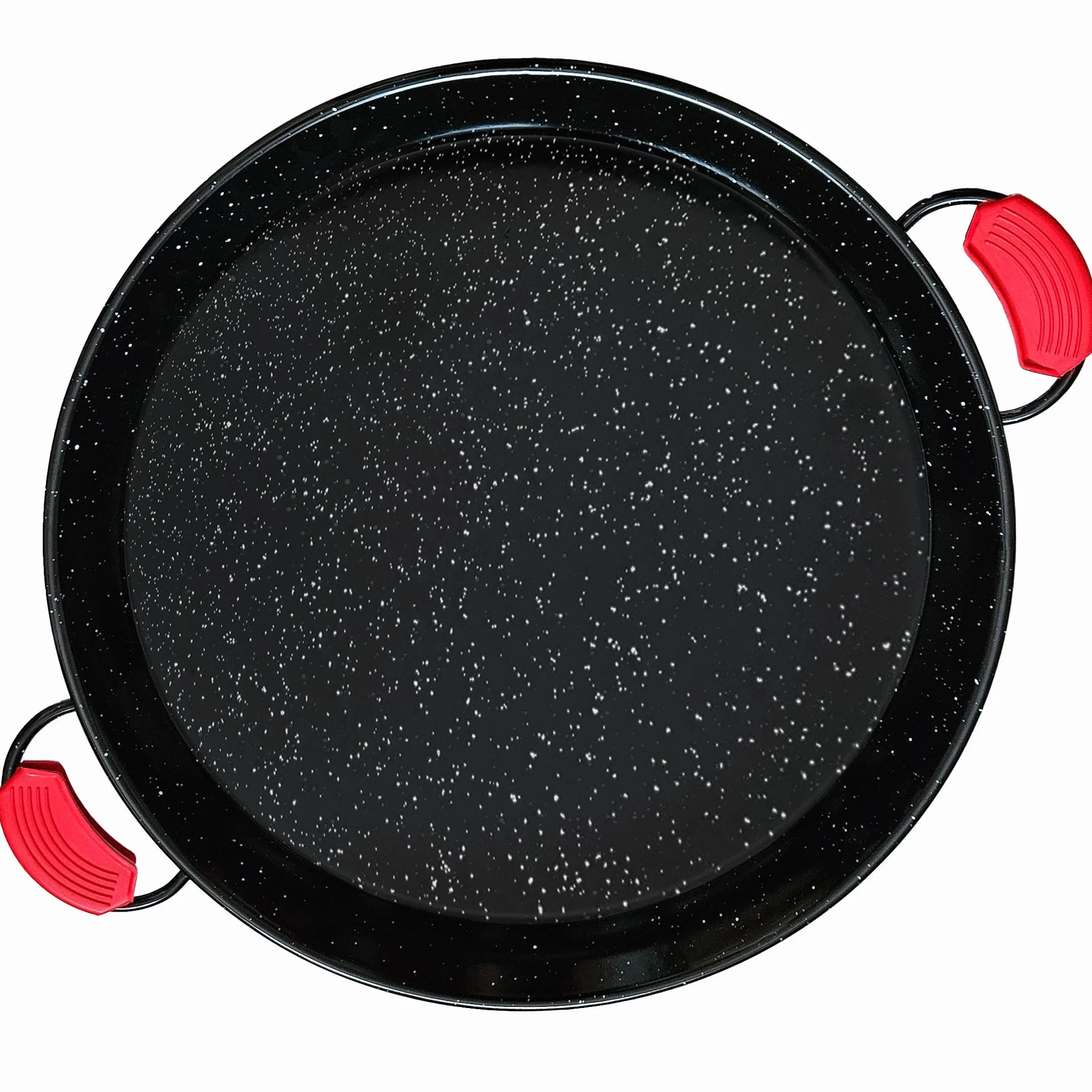 briebe Paellera Valenciana Esmaltada 65cm, Acero Esmaltado Antiadherente, 22 Raciones de Paella Apta para Gas, Horno