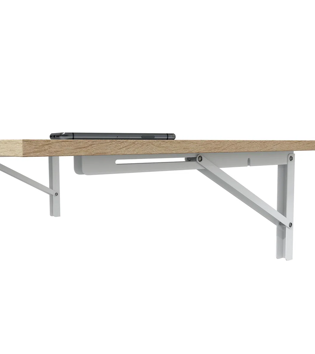 Mesa Plegable Plex 78x50 cm – Mesa de Pared Abatible en Melamina con Soportes Metálicos, Diseño Compacto para Cocina, Estudio o Espacios Reducidos Color Roble Canadian
