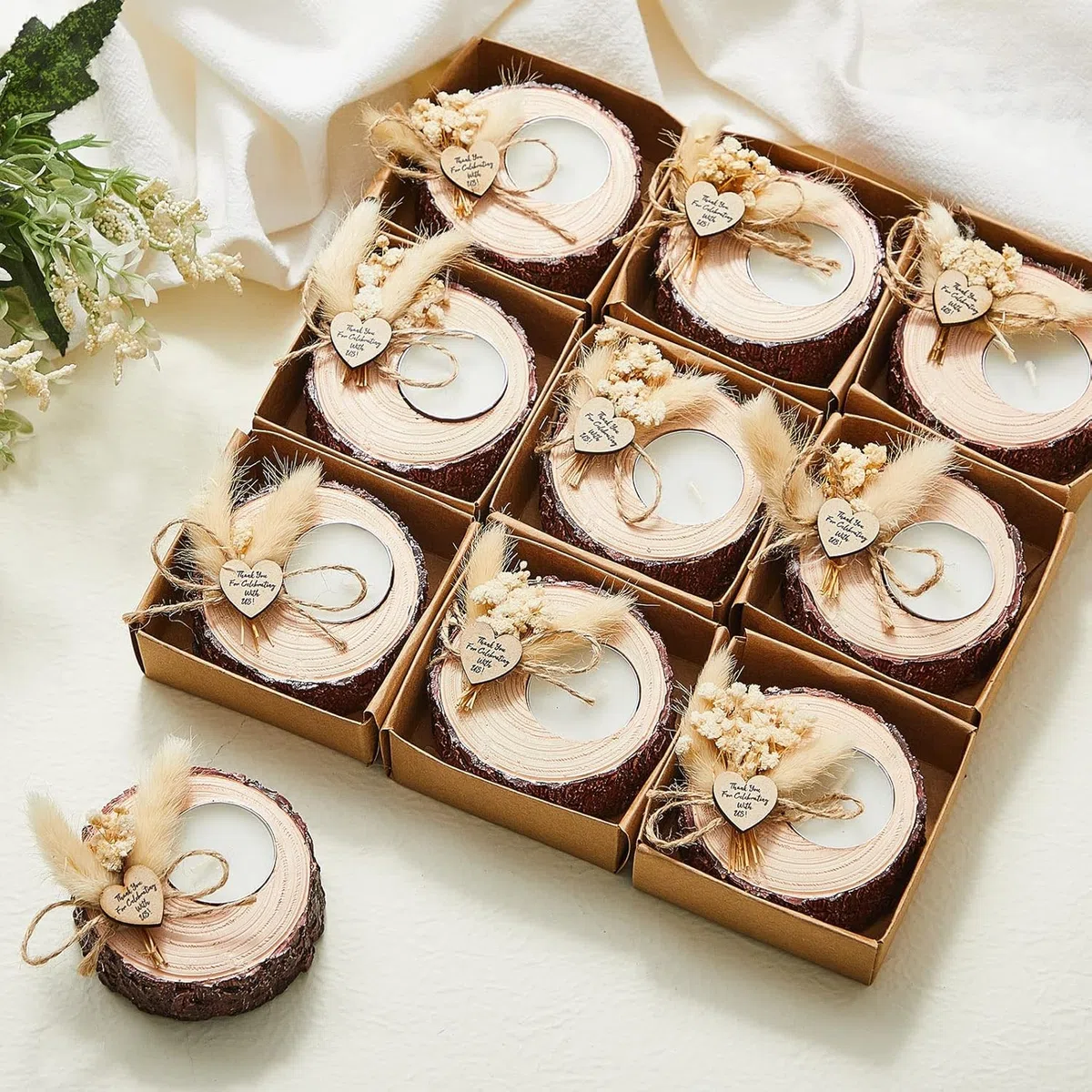 24 portavelas rústicos de Boda, Recuerdos y Decoraciones de Despedida de Soltera
