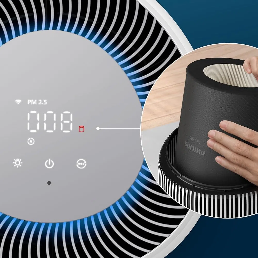 Filtro de repuesto original Philips para purificadores de aire Serie 2200 AC2210, AC2220 y AC2221, HEPA NanoProtect + Carbono activo, 36 meses de vida útil, Negro/Blanco (FY2200/30)