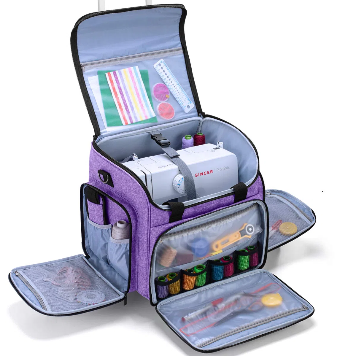 Luxja Bolsa para Máquinas de Coser con Trolley Desmontable, Maletas de Transporte para Máquinas de Coser y Accesorios (Solo Bolsa)