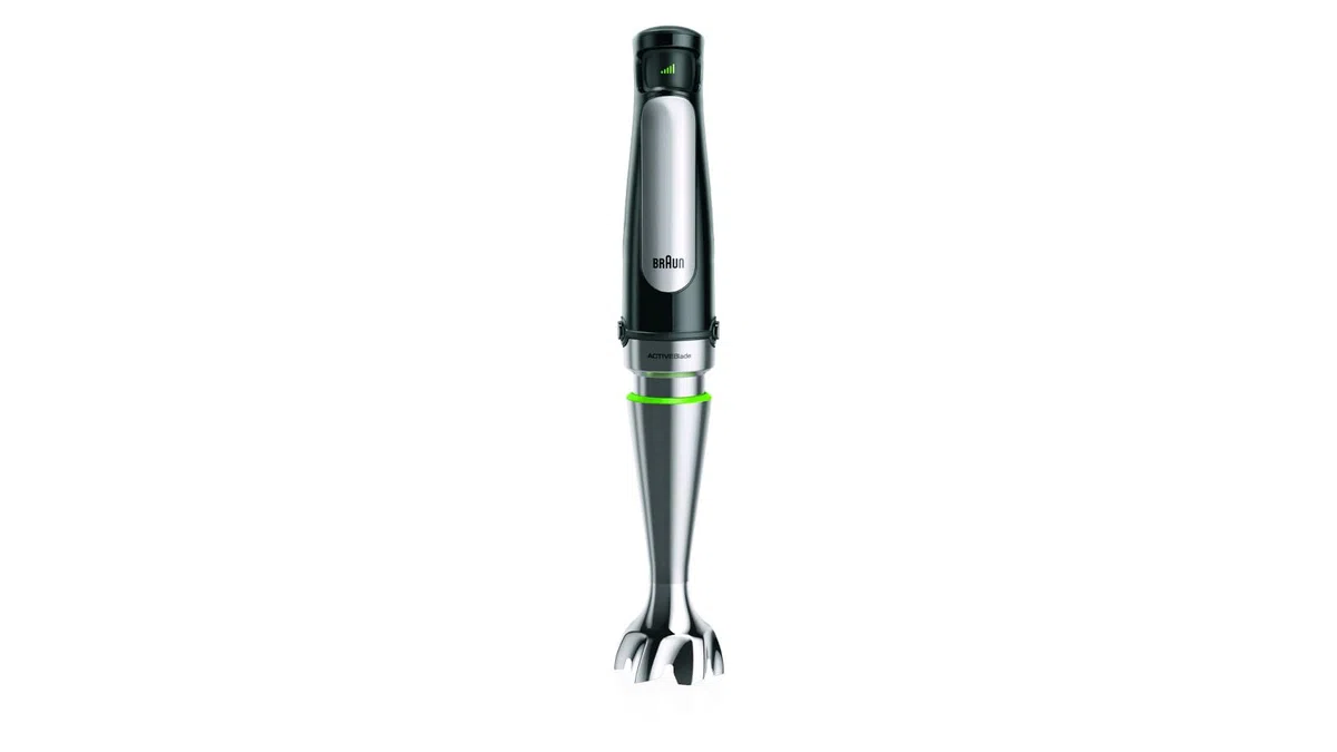 Braun Minipimer 7 - Batidora de Mano con Tecnología SplashControl, Sistema ActiveBlade para Alimentos Duros, Selección de Velocidad, Picadora 350 mL, Vaso 600 mL, 1000 W, Negro (MQ7025X)