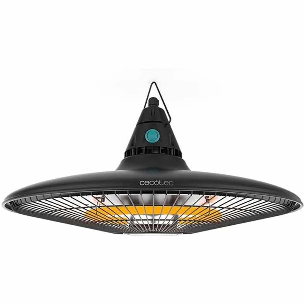 Cecotec Calefactor Eléctrico de Exterior de Techo ReadyWarm 1500 Power Ceiling. 1500 W, Tecnología Halógena, Protección IP65, Mando a Distancia, Área de Cobertura 10 m2