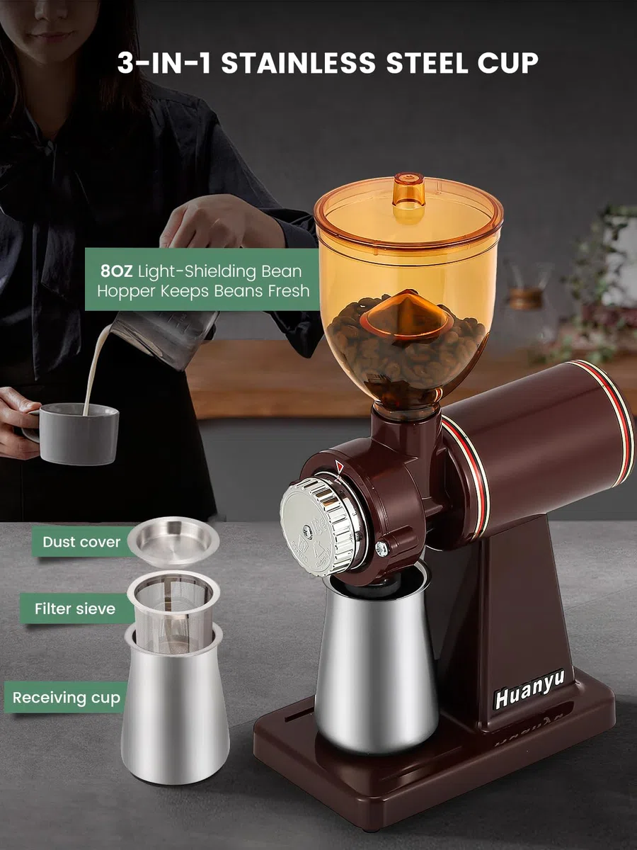 Molinillo de café eléctrico Huanyu 250G molinillo de café comercial y doméstico 200W molinillo de café automático profesional