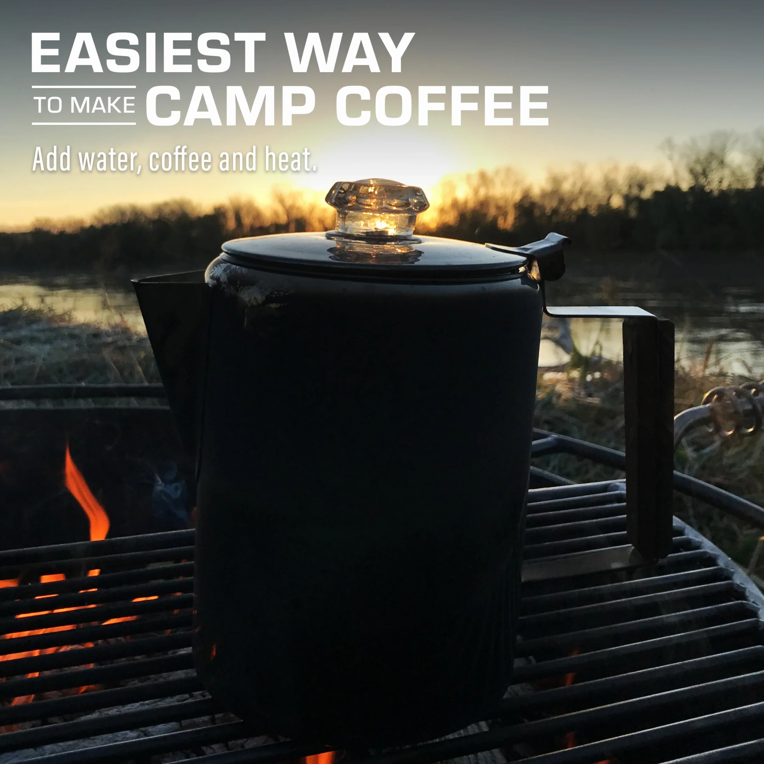 COLETTI Bozeman - Cafetera percolador de café, cafetera para camping, cafetera con percolador superior de estufa, sin aluminio ni plástico [9 tazas]