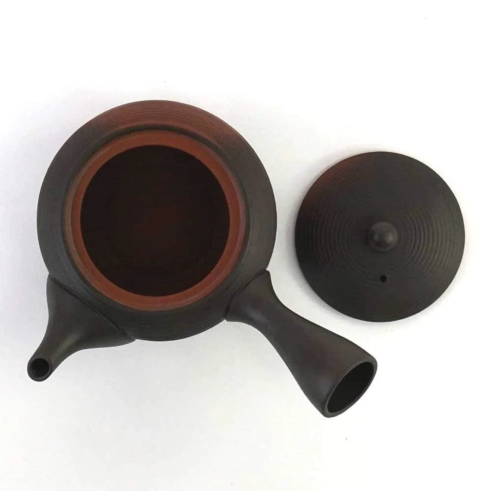 Tetera japonesa Kyusu Tokoname Youhen Clay Tetera 11.8 onzas líquidas Fusen L161 (1)