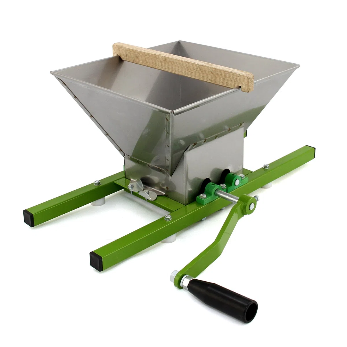 Trituradora de Frutas Portátil con Manivela 7 Litros| Soportes Laterales | Cuchillas de Acero Inoxidable | Zumos Jugos Sidra, Vino | Uso Doméstico y Comercial | Desmenuzadora Manual Pulpero
