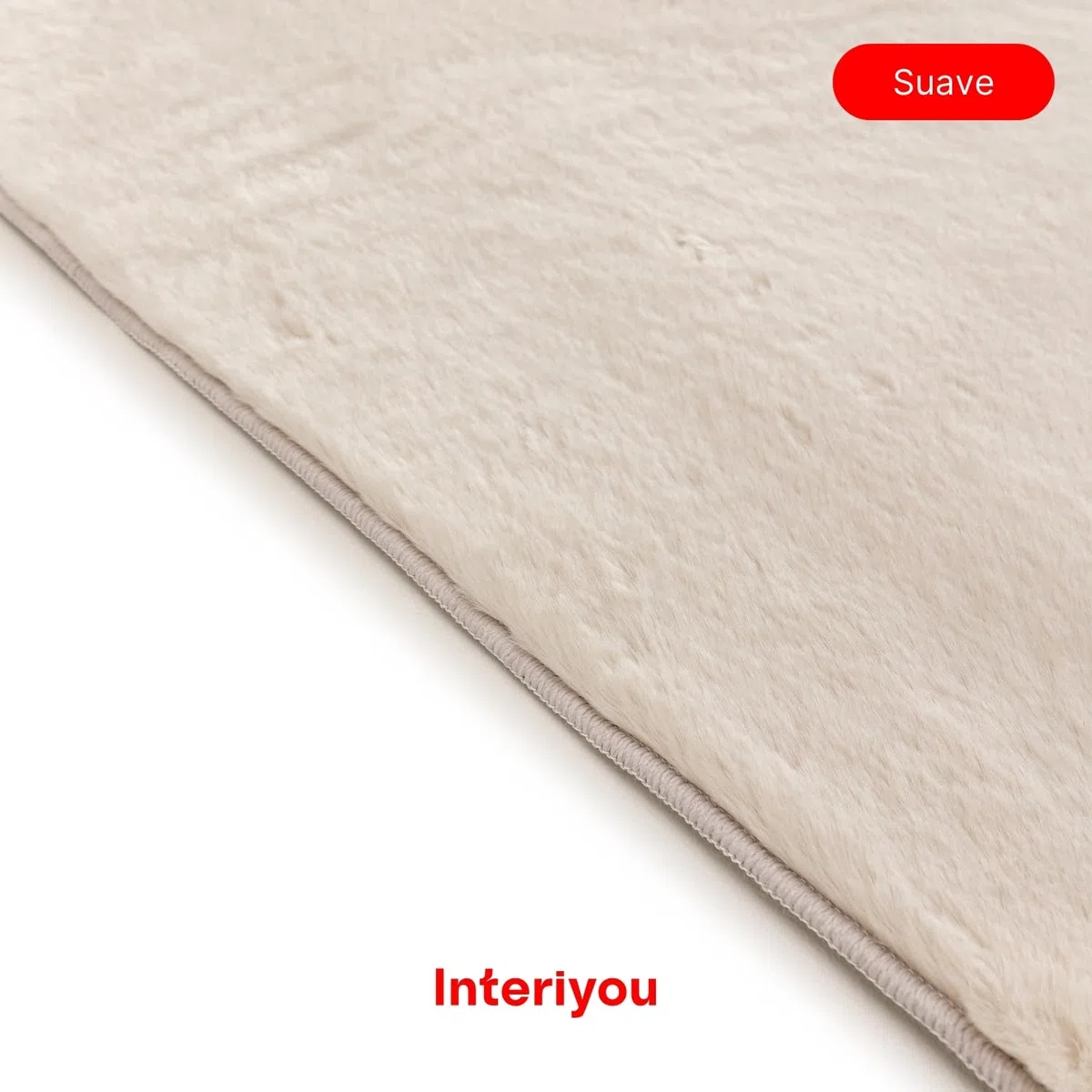 Interiyou Alfombra Salon Pelo Corto Fargo - 160x230 cm Beige - Felpa sintética esponjosa - Lavable y Antideslizante - Textura Suave Corta