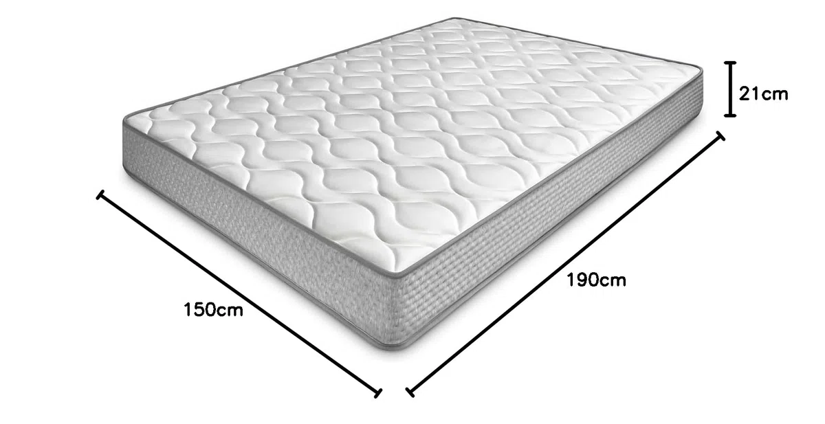 amuéblate Online - Colchón Viscoelástico Carla (Doble Cara) Multicapa con Firmeza-Dureza Media-Alta, Altura 21cm, Antiácaros, Antibacerias e Hipoalergénico, 150 x 190