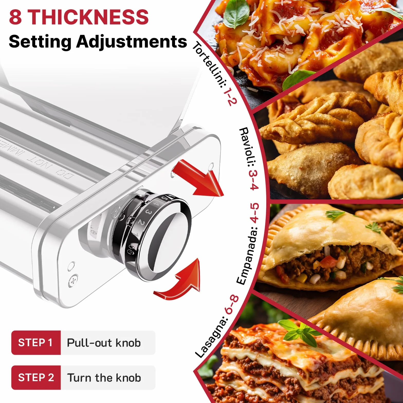 COFUN Accesorio para Pasta para KitchenAid - Accesorio para Pasta 3 en 1 de Acero Inoxidable Que Incluye Cortador de Fettuccine, Cortador de Espaguetis y Rodillo para Pasta, con Placa guía