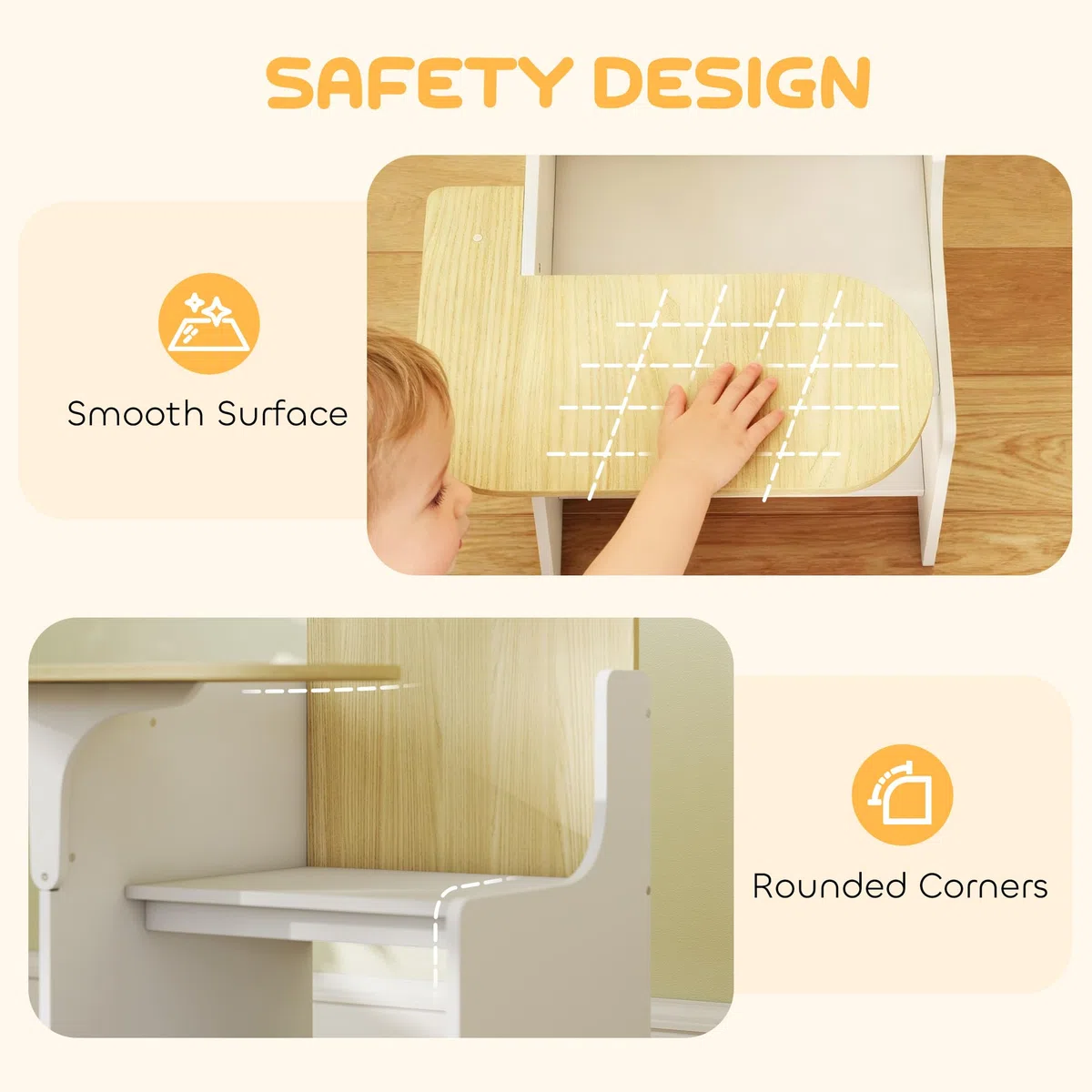 AIYAPLAY Juego de Mesa y Silla para Niños, Escritorio y Silla para Niños con Cubos de Almacenaje, Escritorio para Niños 2 en 1 para Jugar, Leer, Pintar, Juego de Mesa de Actividades para 3-5 Años,