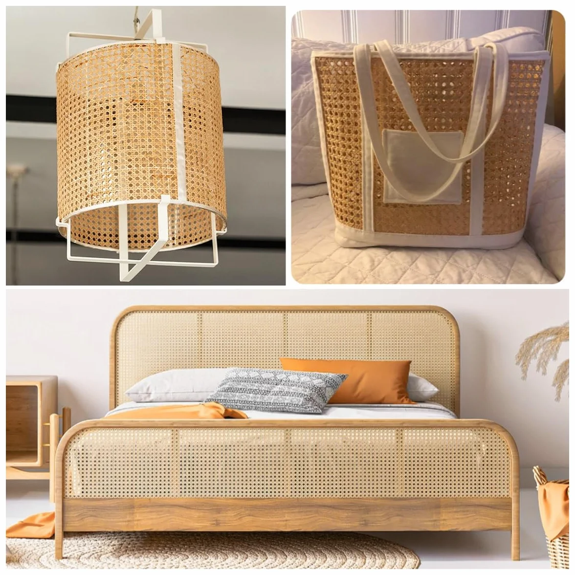 Ratan Rollo Mimbre 60 x 200cm, Rejilla Mimbre, Mimbre Natural, Mimbre Rollo, Rattan, rollo ratan, Ratan Natural por Metros, Rollo de Mimbre para Muebles, Armario ratan, Silla ratan Aparador Cabecero