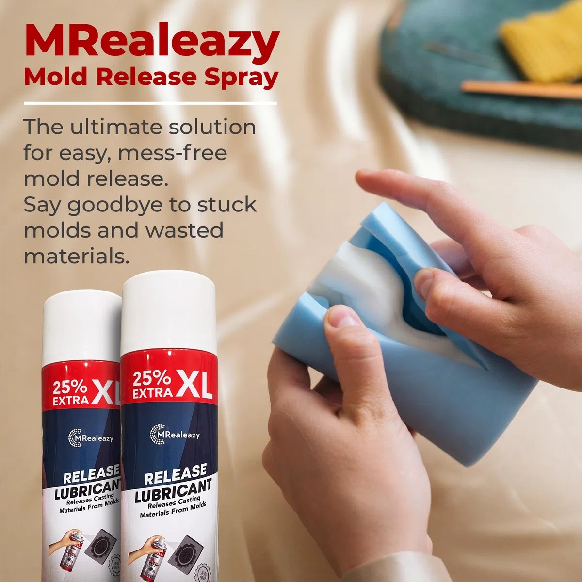 Spray de liberación de moho de silicona (a base de silicona) (500 ml) – Agente de liberación de resina y epoxi para eliminar fácilmente el moho, uso universal en casi todos los moldes