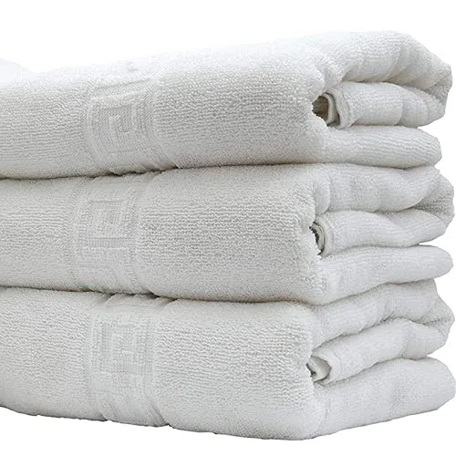 Elige ADP Home - Pack de 6 Und. Toalla Greca, 100% ALGODÓN, Textil para HOSTELERÍA, (Blanco, 100 X 150 CM)