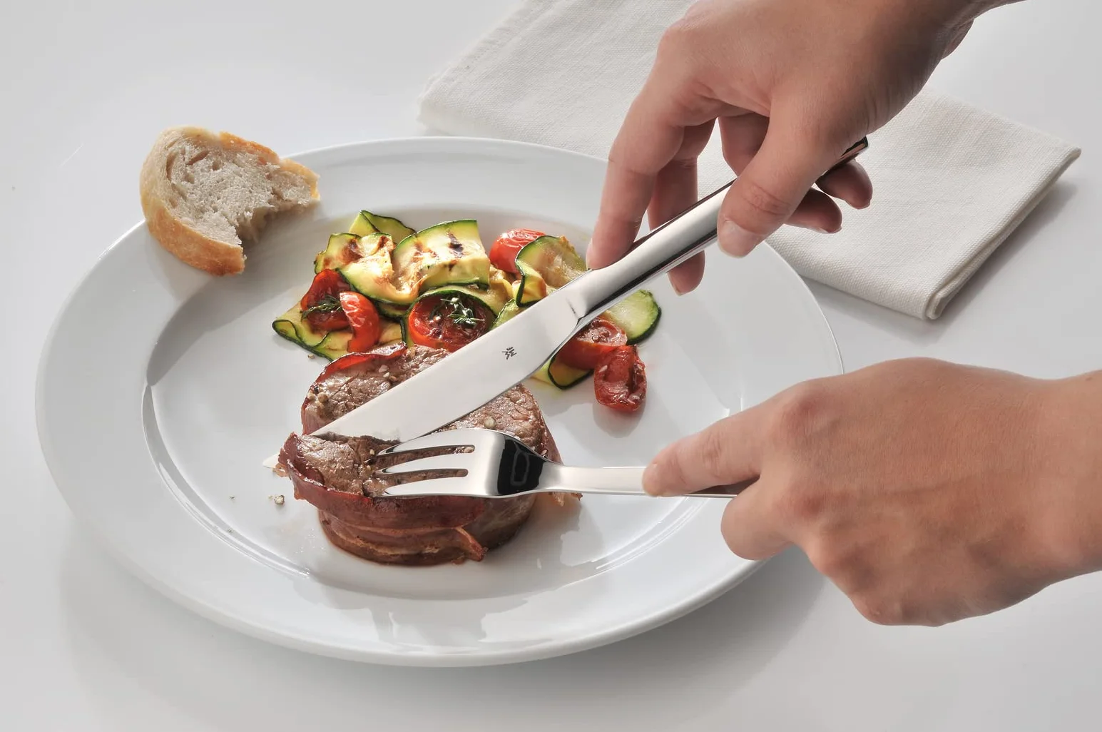 WMF Nuova Juego 12 Piezas Cubierto Steak, Acero Inoxidable Pulido