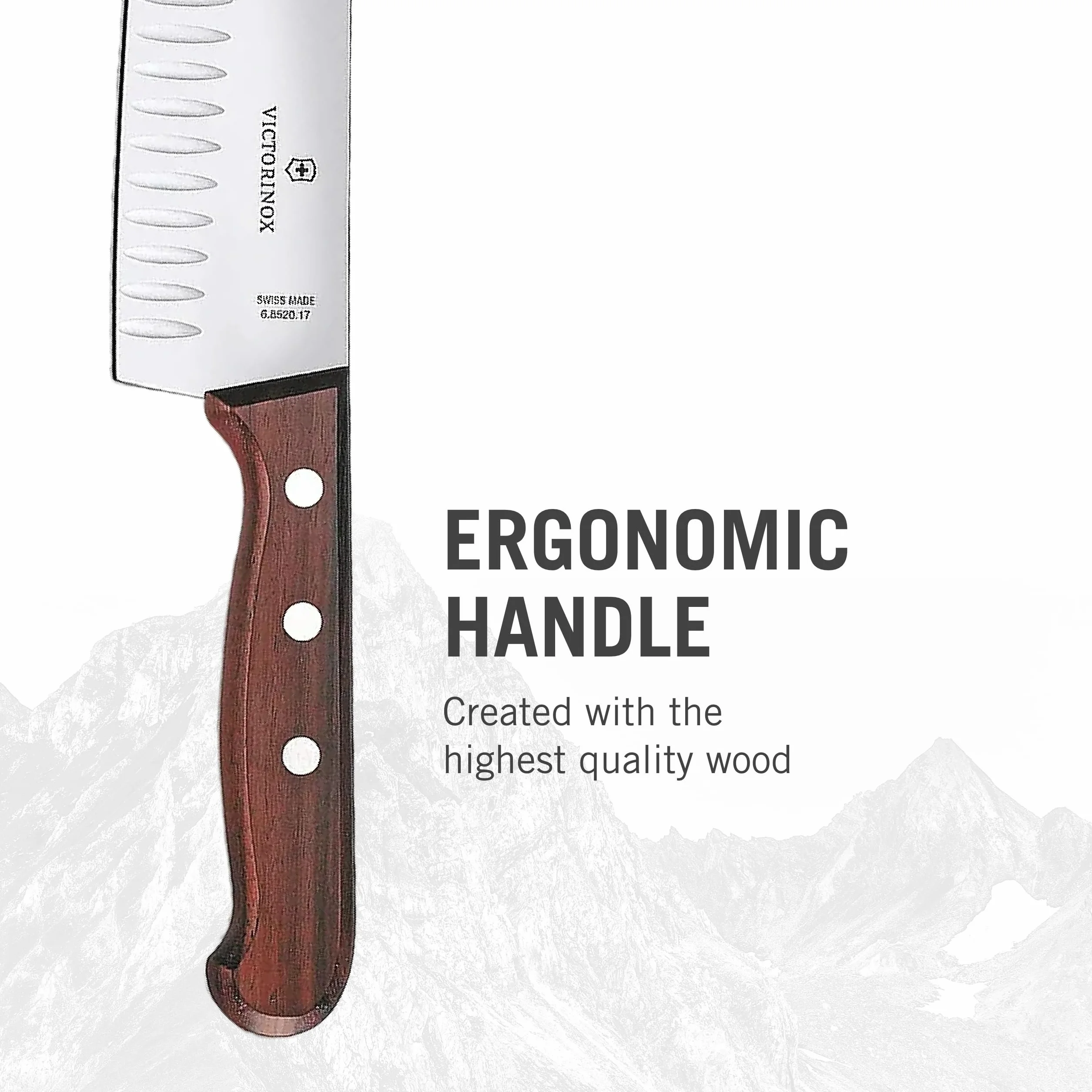 Victorinox Swiss Modern, coltello Santoku in confezione regalo, 17 cm, in legno di noce, confezione regalo