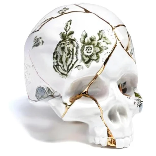SELETTI TESCHIO IN PORCELLANA KINTSUGI Skull 09944
