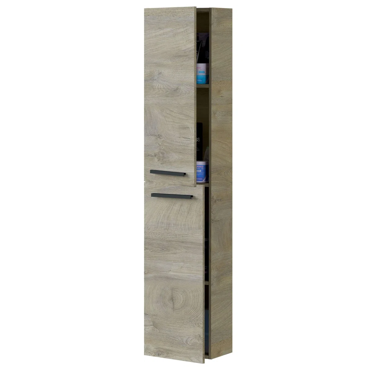 ARKITMOBEL Athena Columna de Baño Suspendida, 2 Puertas, Roble Alaska, Grande