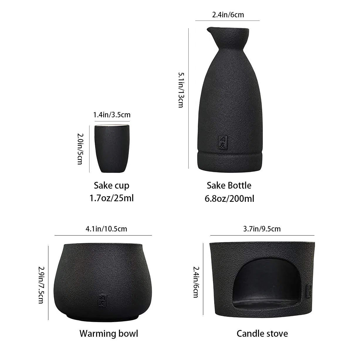 Juego de Tazas de Sake con Almacenamiento de cerámica más cálido Caja de Regalo Tradicional de Porcelana Juego de Bebida Caliente de cerámica Saki