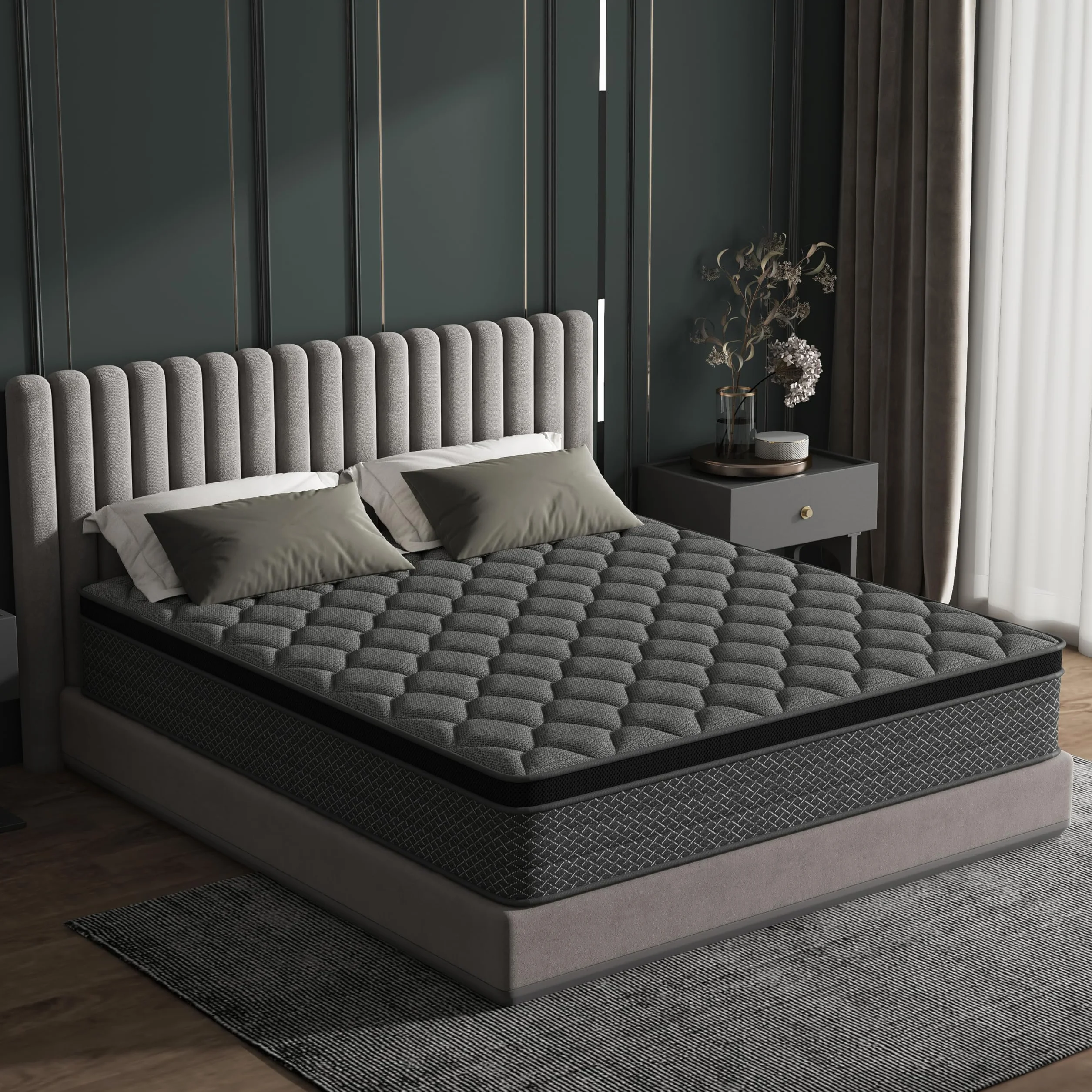 Colchón 160x200 cm para somier, dureza H3, adecuado para niños y adultos, certificado Öko-Tex, colchón ergonómico de 7 zonas, altura de 20 cm