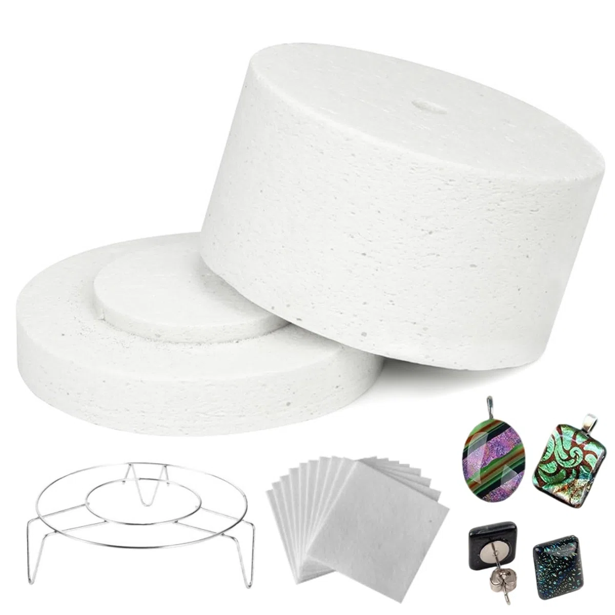 Juego de horno microondas de 22 piezas, mini horno con 10 hojas y juntas para cerámica, vidrio, fusión, joyería, manualidades, 7, 7 x 4, 3