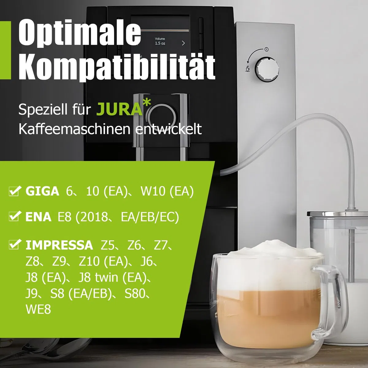 Ancable Manguera de leche para cafeteras automáticas Jura, 3 mangueras de leche resistentes al calor y 6 boquillas de conexión con cepillo de limpieza, compatible con máquinas automáticas Jura