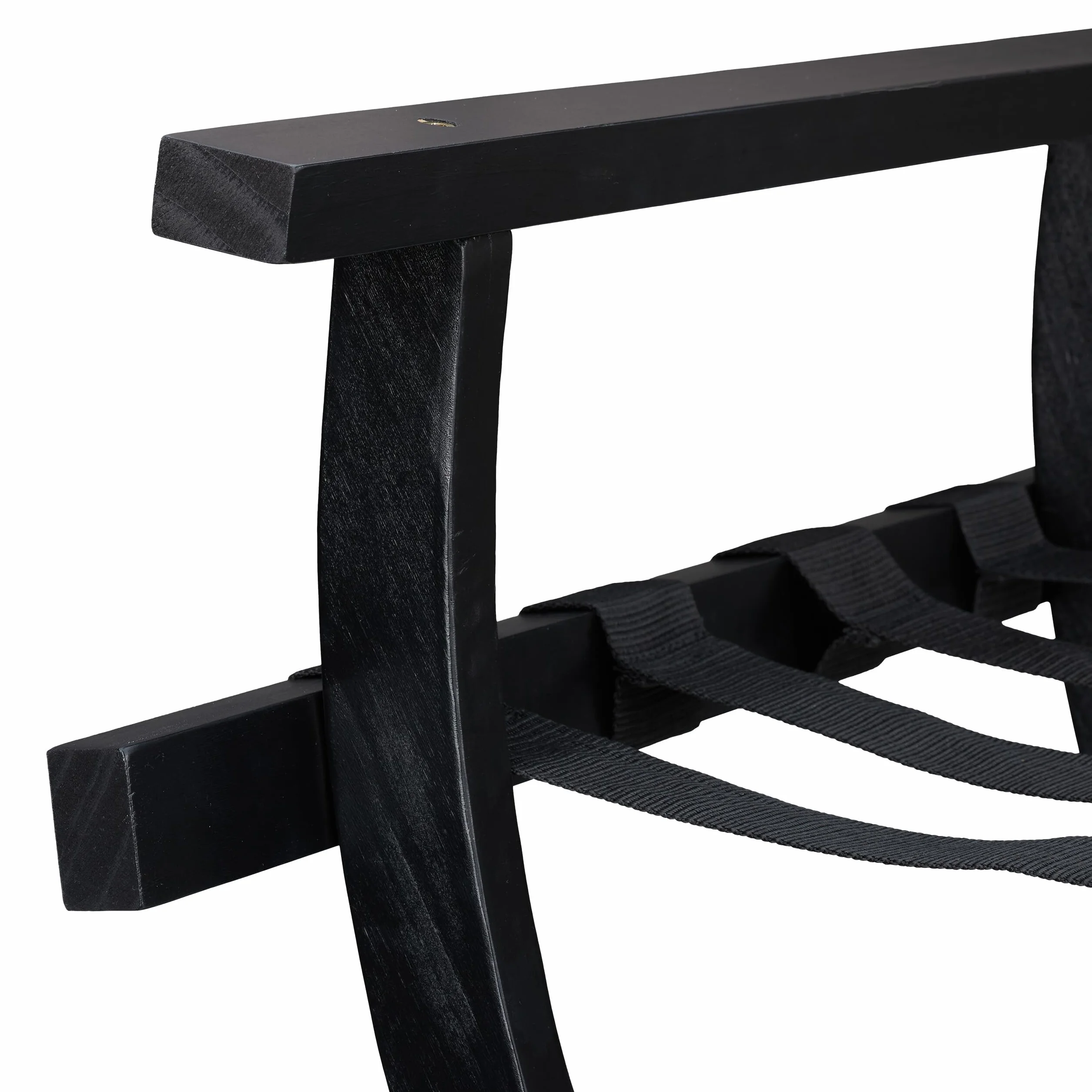 Relaxdays Soporte para Maletas, Plegable, Protección de Pared, Madera de Pino, 75x60x41 cm, Portamaletas Hotel, Negro