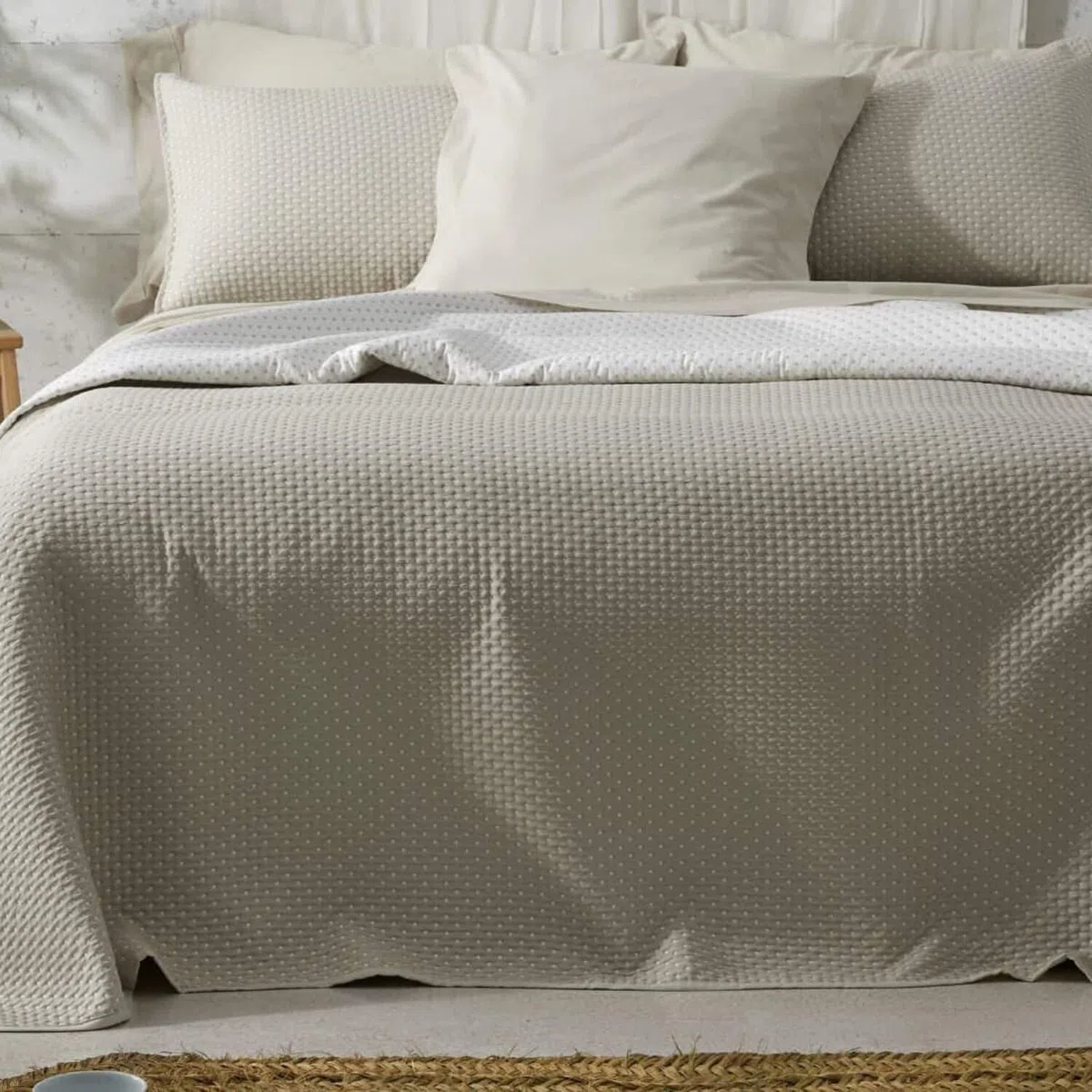 Burrito Blanco | Colcha Verano | Cama de 90cm. (+Medidas Disponibles) | Diseño 162 | Color Lino (90x190/200cm.)
