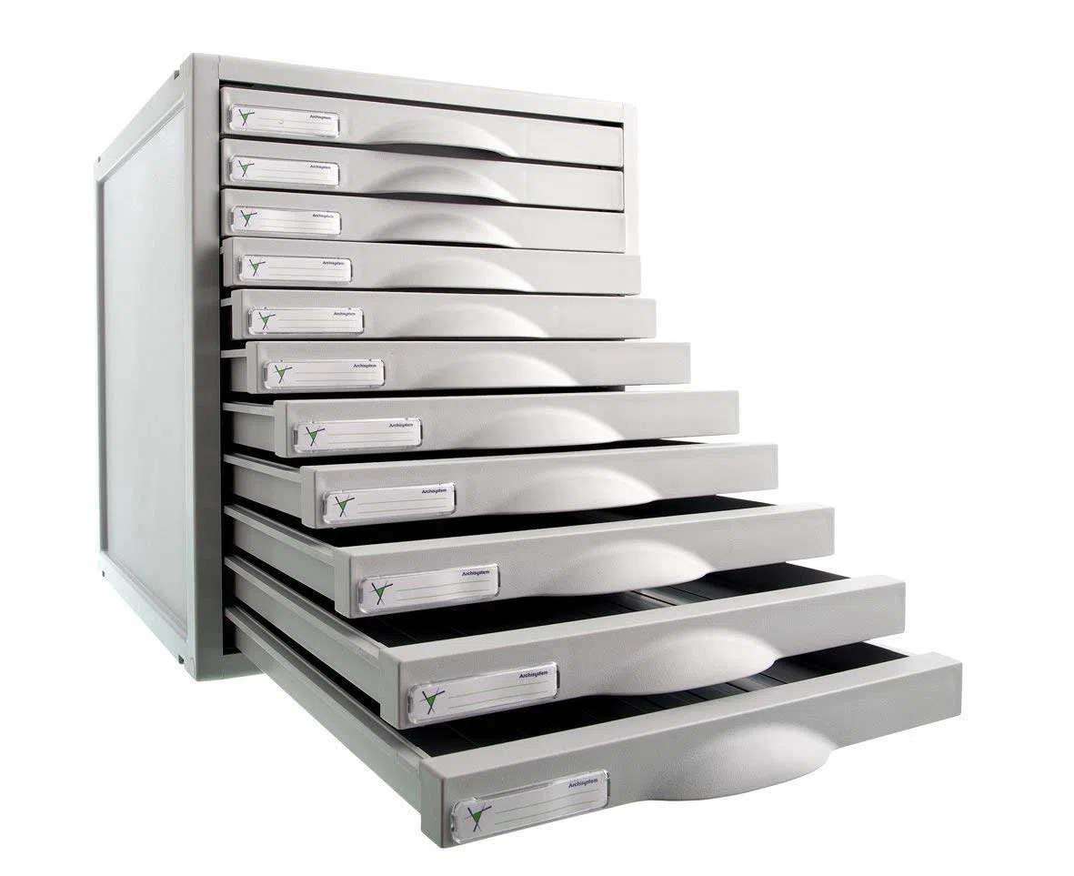 Fichero cajones de sobremesa 8211c 356x316x362 mm 11 cajones color gris