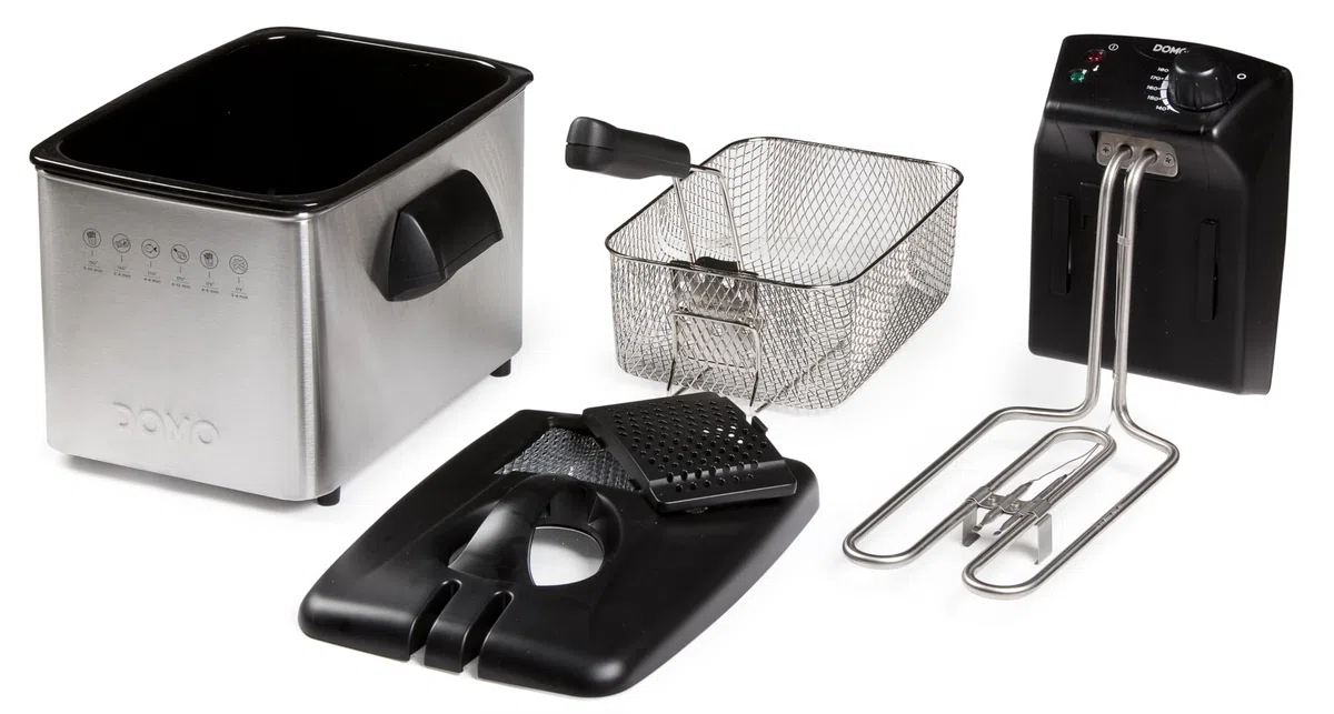 Domo Freidora de acero inoxidable DO465FR, 3000 W, 4 litros